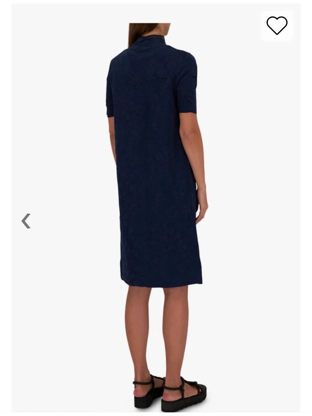 Lafayette 148 New York Midnight Blue Floral Jacquard Sweater Dress - Picture 2 of 4
